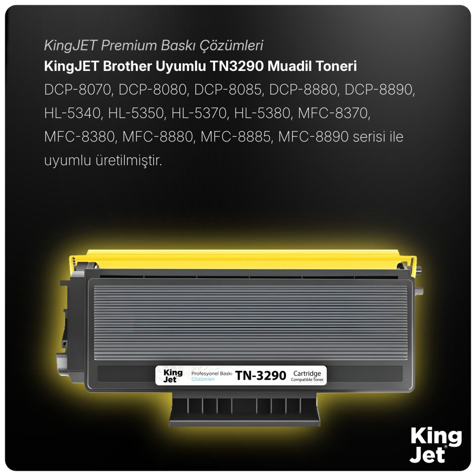 KingJET Brother Uyumlu TN-3290 Yüksek Kapasiteli (10'lu Paket) Muadil Toner | HL-5340