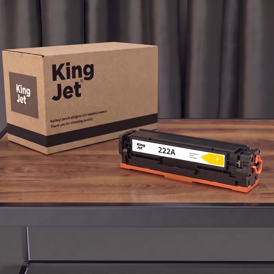 KingJET HP Uyumlu 222A W2222A Sarı Standart Kapasiteli (Tekli) Çipli Muadil Toner | Color LaserJet Pro 3303sdw