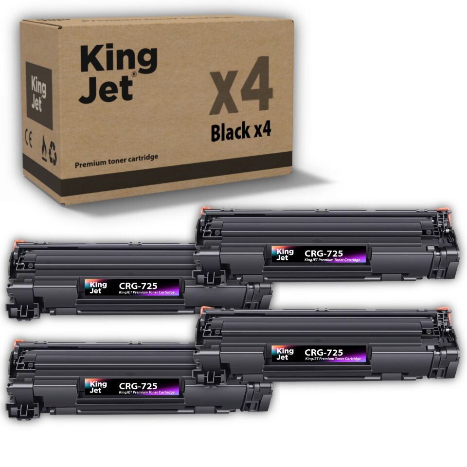 KingJET Canon Uyumlu CRG-725 Standart Kapasiteli (4'lü Paket) Çipli Muadil Toneri | LBP6000B