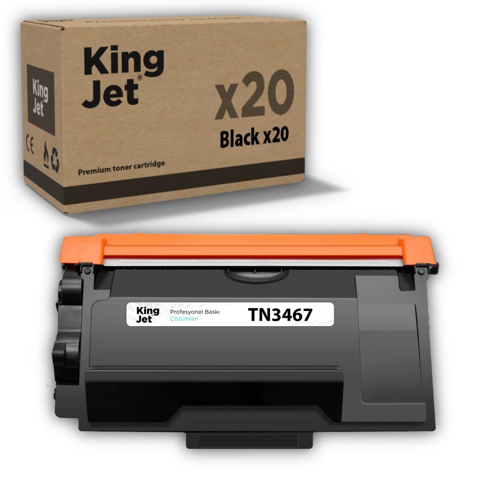 KingJET Brother Uyumlu TN-3467 Yüksek Kapasiteli (20'li Paket) Muadil Toner | HL-L6300DW