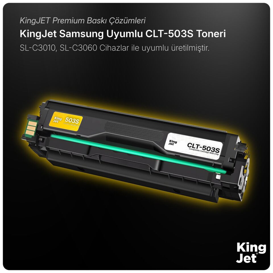 KingJET Samsung Uyumlu CLT-Y503S Standart Kapasiteli Sarı (Yellow) Çipli Muadil Toner | SL-C3010ND