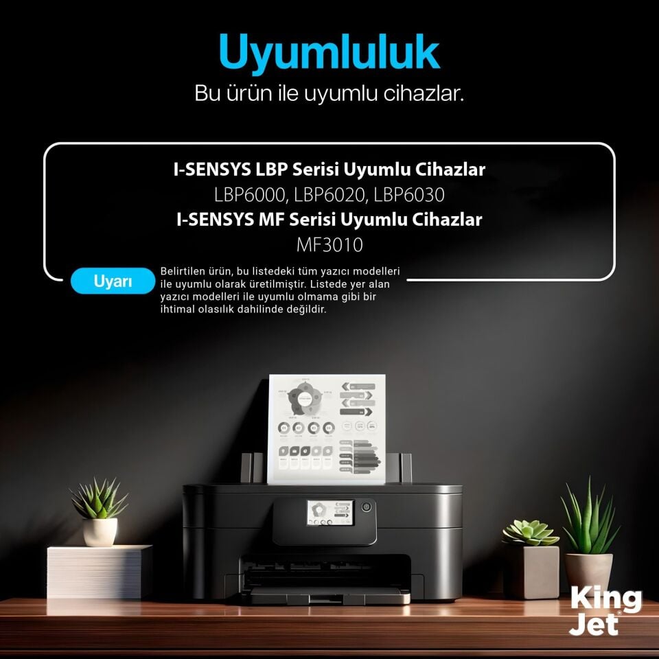 KingJET Canon Uyumlu CRG-725 Standart Kapasiteli (20'li Paket) Çipli Muadil Toneri | MF3010