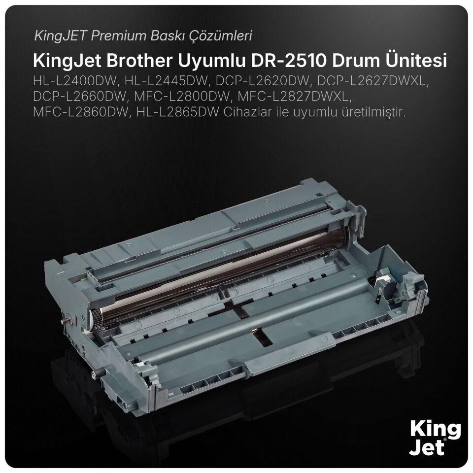 KingJET Brother Uyumlu DR-2510 (Tekli) Muadil Drum Ünitesi | DCP-L2660DW
