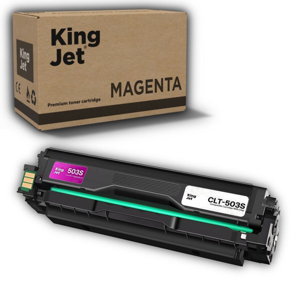KingJET Samsung Uyumlu CLT-M503S Standart Kapasiteli Kırmızı (Magenta) Çipli Muadil Toner | SL-C3010FR