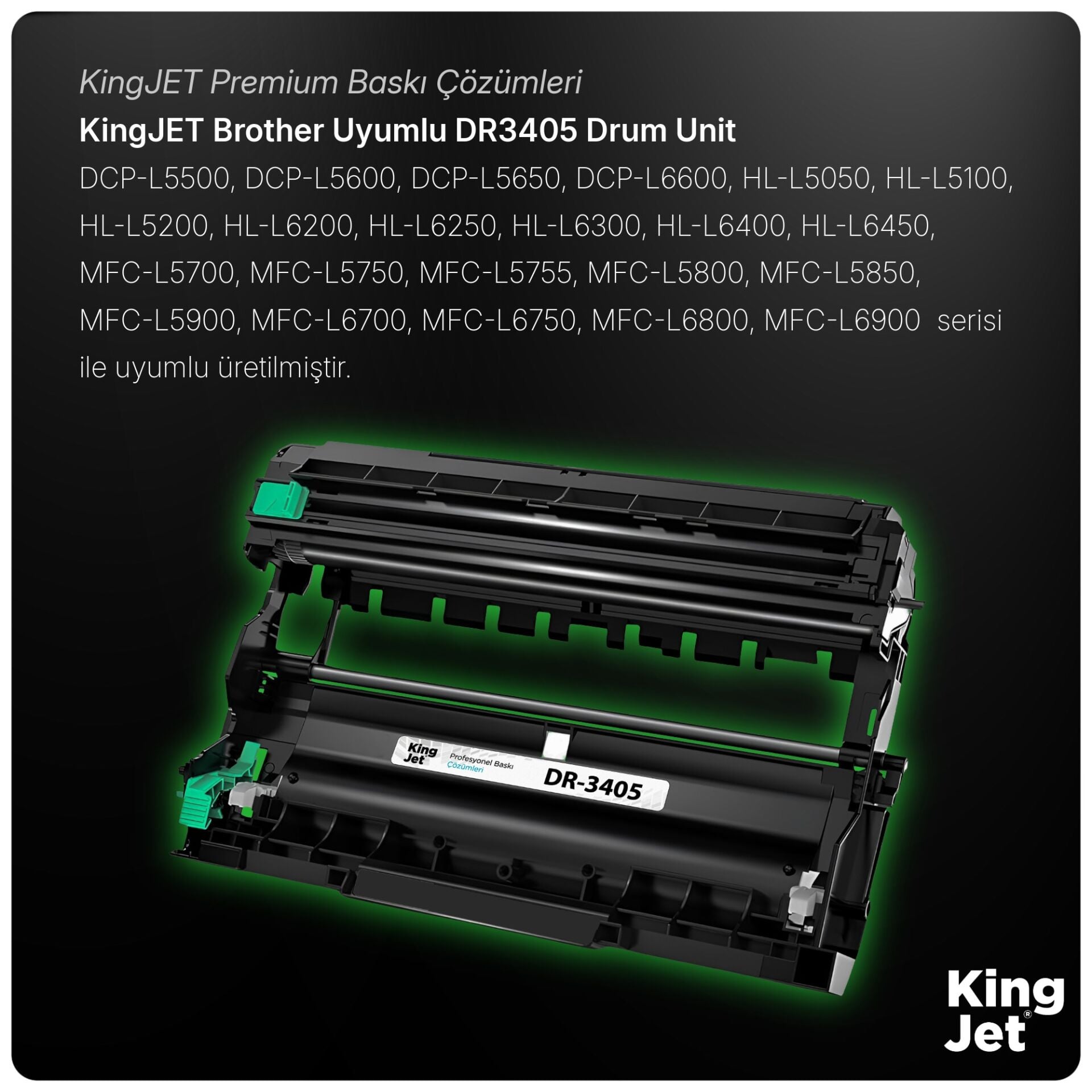 KingJET Brother Uyumlu DR-3405 (Tekli) Muadil Drum Ünitesi | MFC-L5700DW
