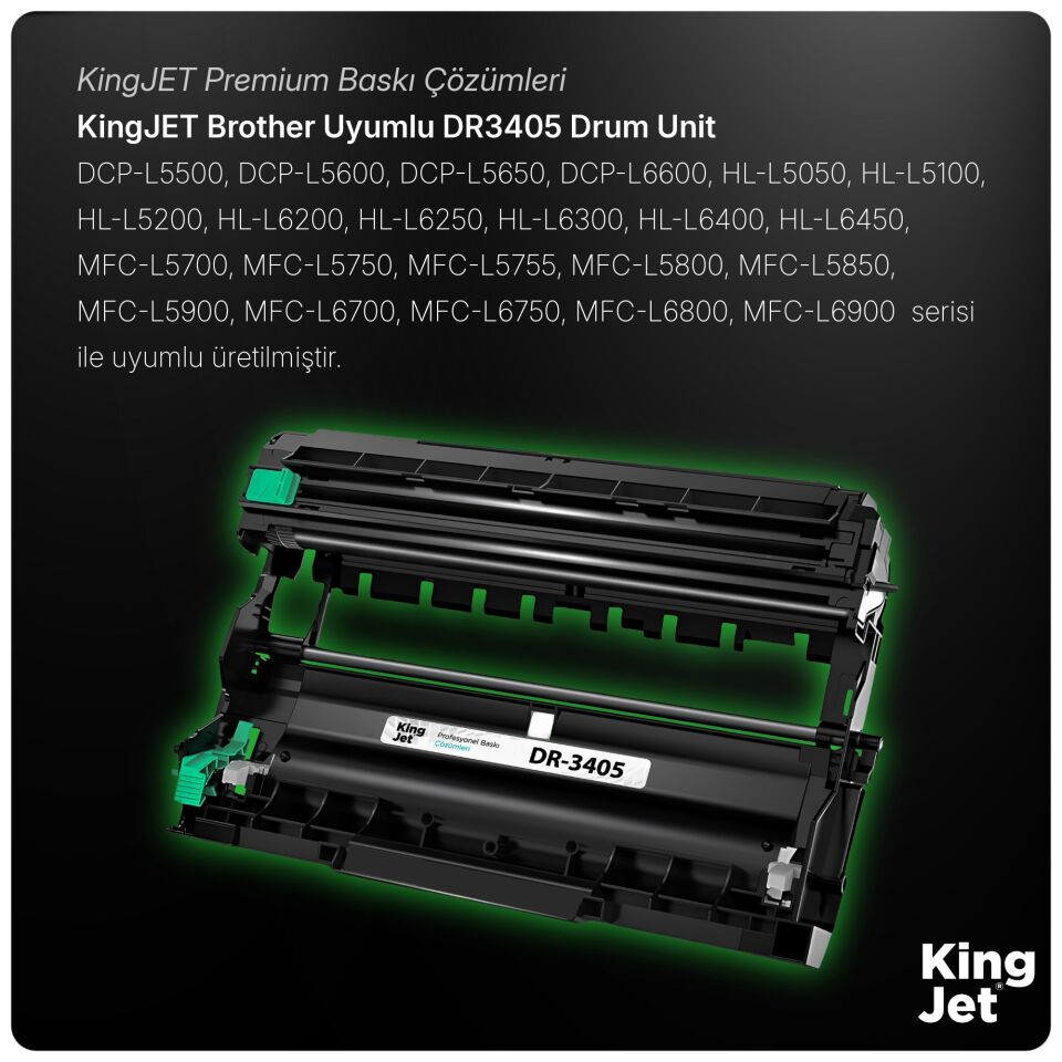 KingJET Brother Uyumlu DR-3405 (Tekli) Muadil Drum Ünitesi | MFC-L5800DW