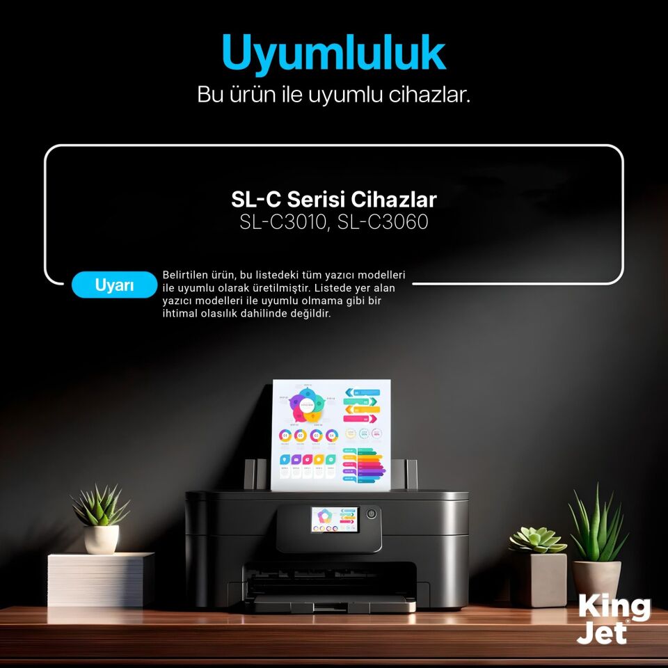 KingJET Samsung Uyumlu CLT-K503L Yüksek Kapasiteli Siyah (Black) Çipli Muadil Toner | SL-C3060ND
