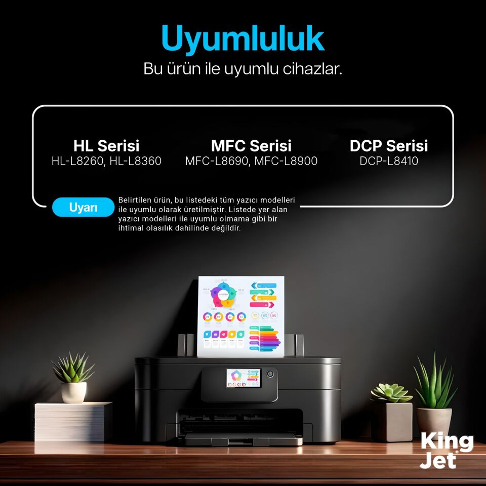 KingJET Brother Uyumlu TN-421 Kırmızı Standart Kapasiteli (Tekli) Muadil Toner | HL-L8260CDW - uyumlu