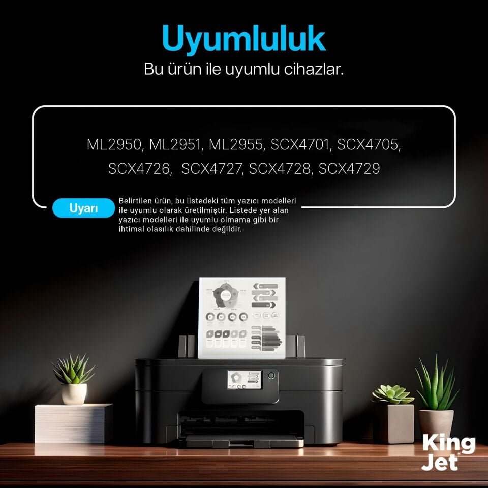 KingJET Samsung Uyumlu MLT-D103L Yüksek Kapasiteli (2'li Paket) Siyah (Black) Çipli Muadil Toner | ML-2955ND