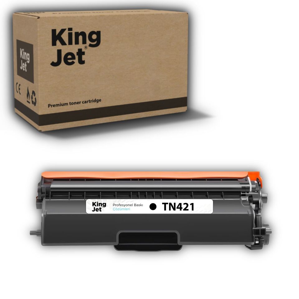 KingJET Brother Uyumlu TN-421 Siyah Standart Kapasiteli (Tekli) Muadil Toner | DCP-L8410CDN