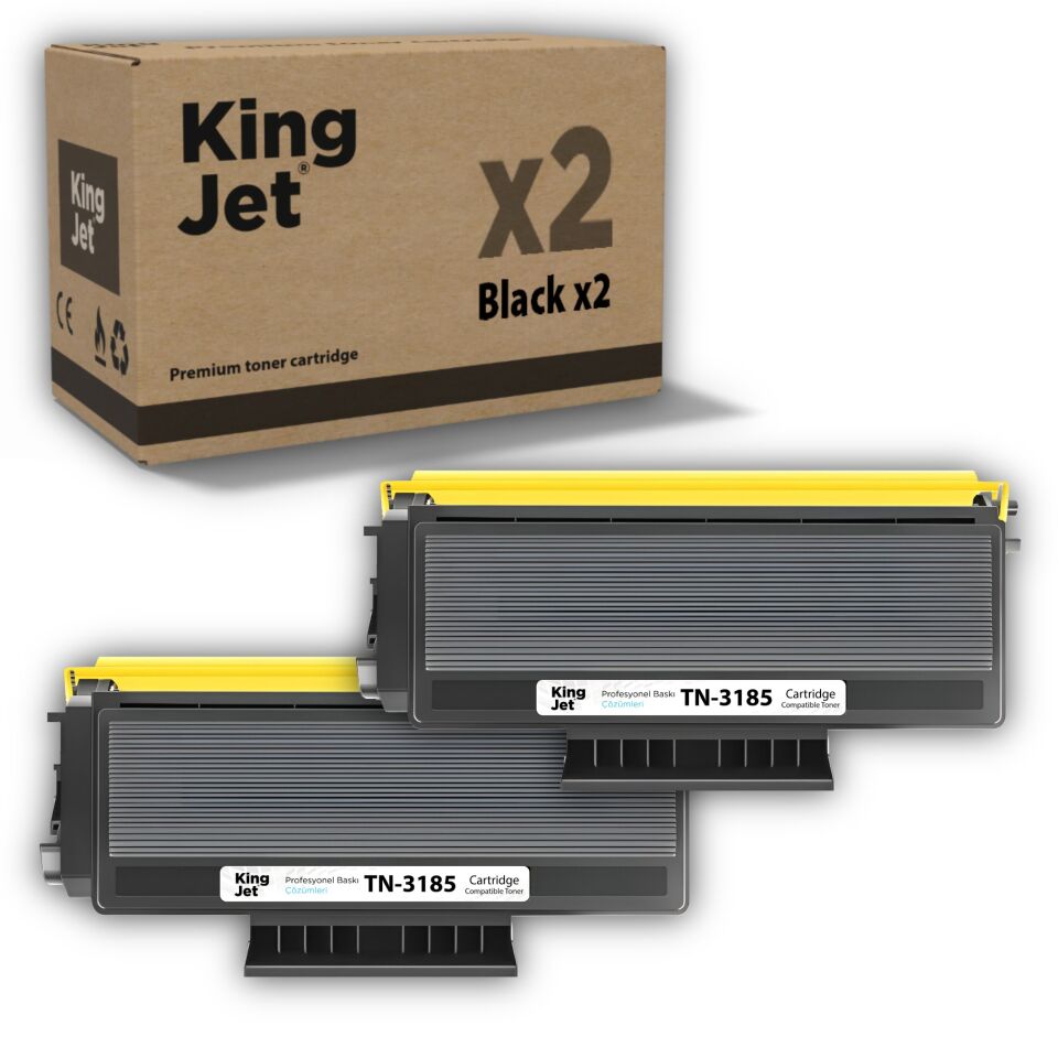 KingJET Brother Uyumlu TN-3185 Yüksek Kapasiteli (2'li Paket) Muadil Toner | HL-5240L