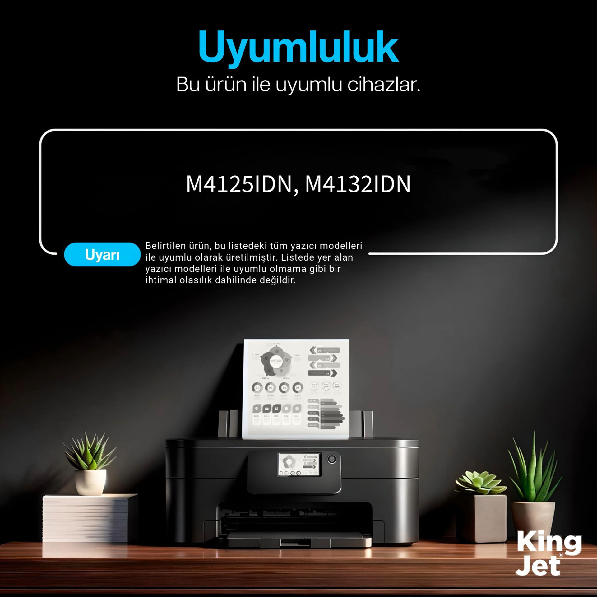 KingJET Kyocera Uyumlu TK-6115XXL Yüksek Kapasiteli (4'lü Paket) Çipli Muadil Toner uyumlu yazıcı modelleri