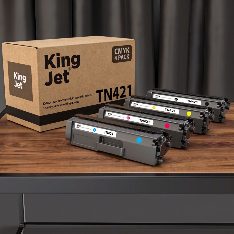 KingJET Brother Uyumlu TN-421 Standart Kapasiteli (4 Renk Takım) Muadil Toner | MFC-L8900CDW