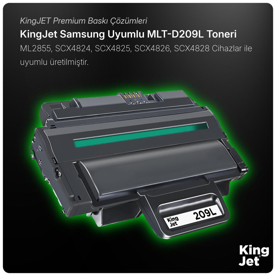 KingJET Samsung Uyumlu MLT-D209L Yüksek Kapasiteli Siyah (Black) Çipli Muadil Toner | SCX-4826FN