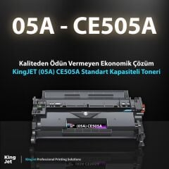 KingJET HP Uyumlu (05A) CE505A Standart Kapasiteli (4'lü Paket) Çipli Muadil Toneri | P2055x Uyumlu