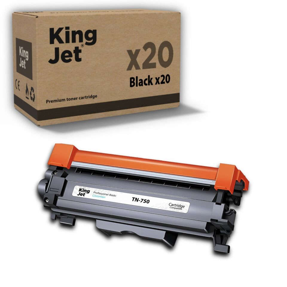 KingJET Brother Uyumlu TN750 Standart Kapasiteli (20'li Paket) Muadil Toner | HL-6180DW