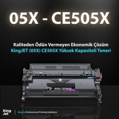 KingJET HP Uyumlu (05X) CE505X Yüksek Kapasiteli (2'li Paket) Çipli Muadil Toneri | P2055