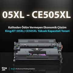 KingJET HP Uyumlu (05XL) CE505XL Ekstra Yüksek Kapasiteli Çipli Muadil Toneri | P2055