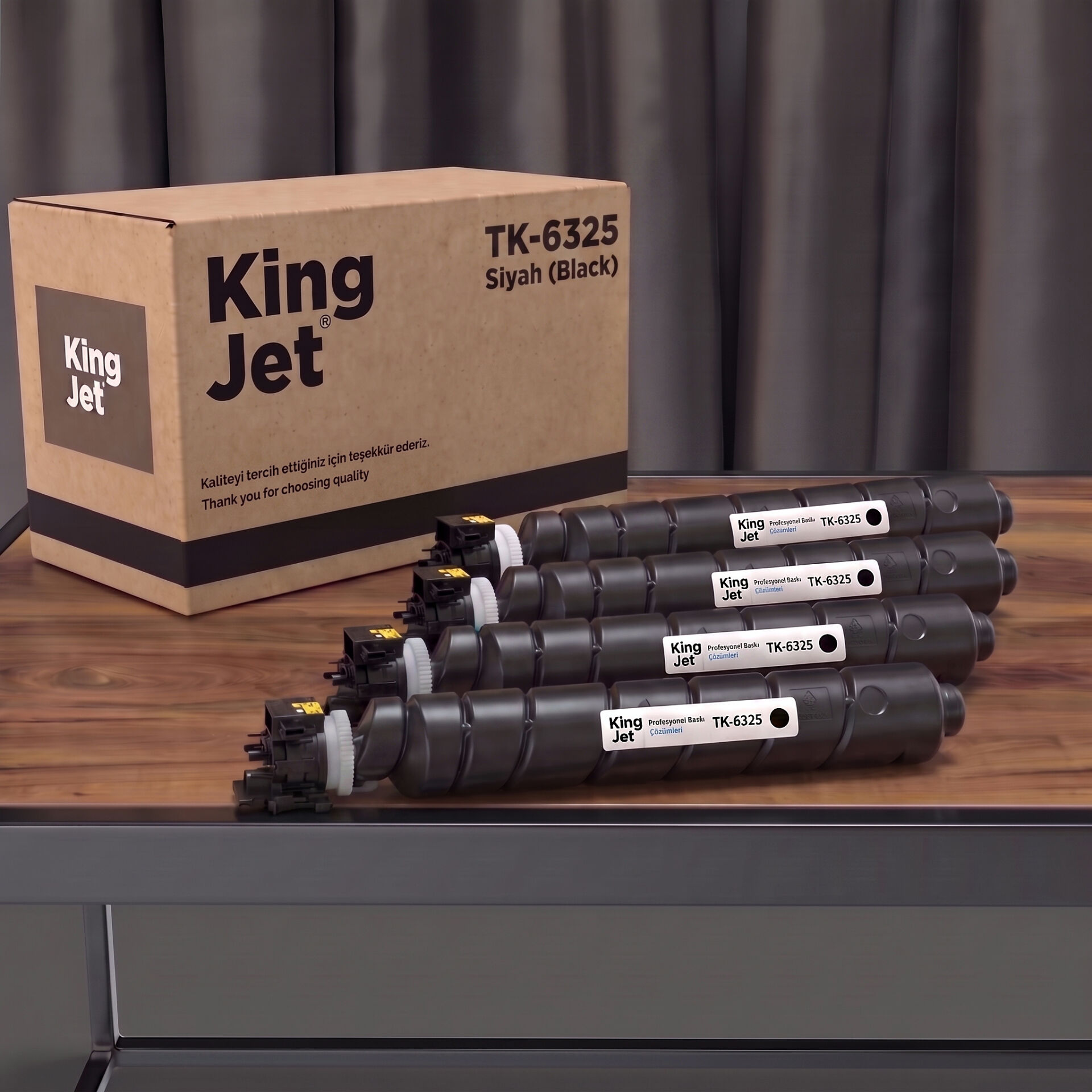 KingJET Kyocera Uyumlu TK-6325 Standart Kapasiteli (4'lü Paket) Çipli Muadil Toner | TASKalfa 4002i