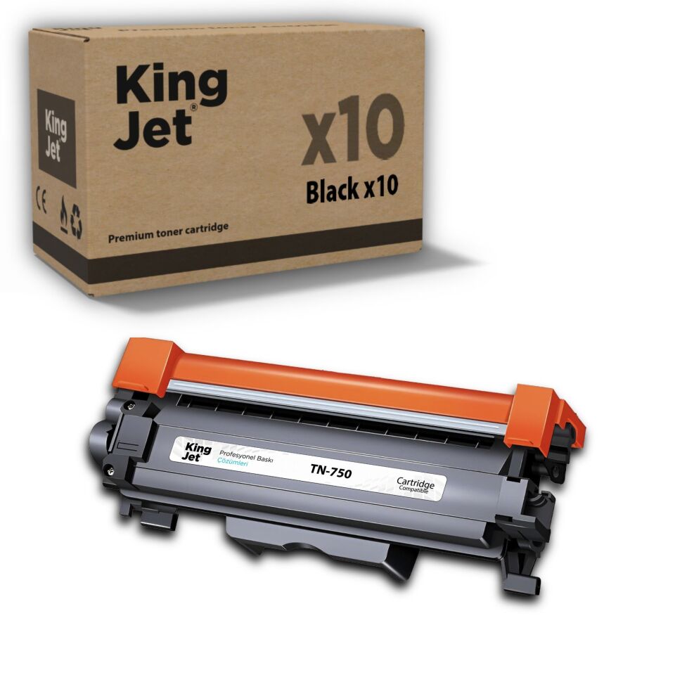 KingJET Brother Uyumlu TN750 Standart Kapasiteli (10'lu Paket) Muadil Toner | DCP-8110DN