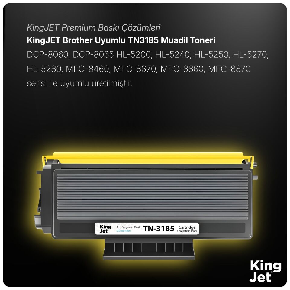 KingJET Brother Uyumlu TN-3185 Yüksek Kapasiteli (10'lu Paket) Muadil Toner