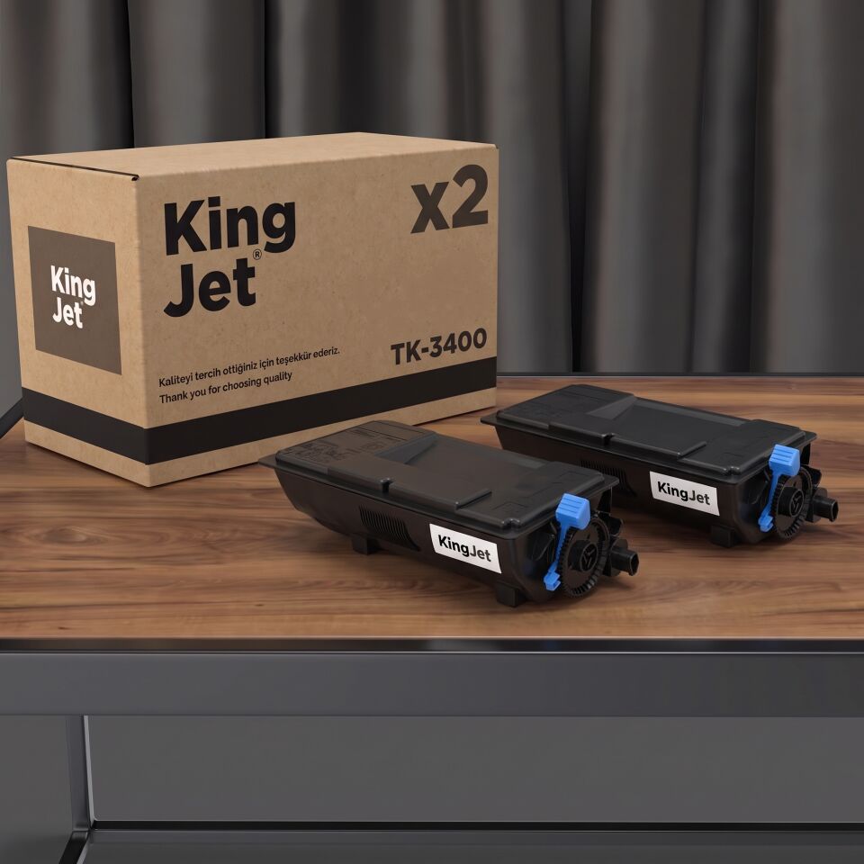 KingJET Kyocera Uyumlu TK-3400 Standart Kapasiteli (2'li Paket) Çipli Muadil Toner | ECOSYS MA4500fx