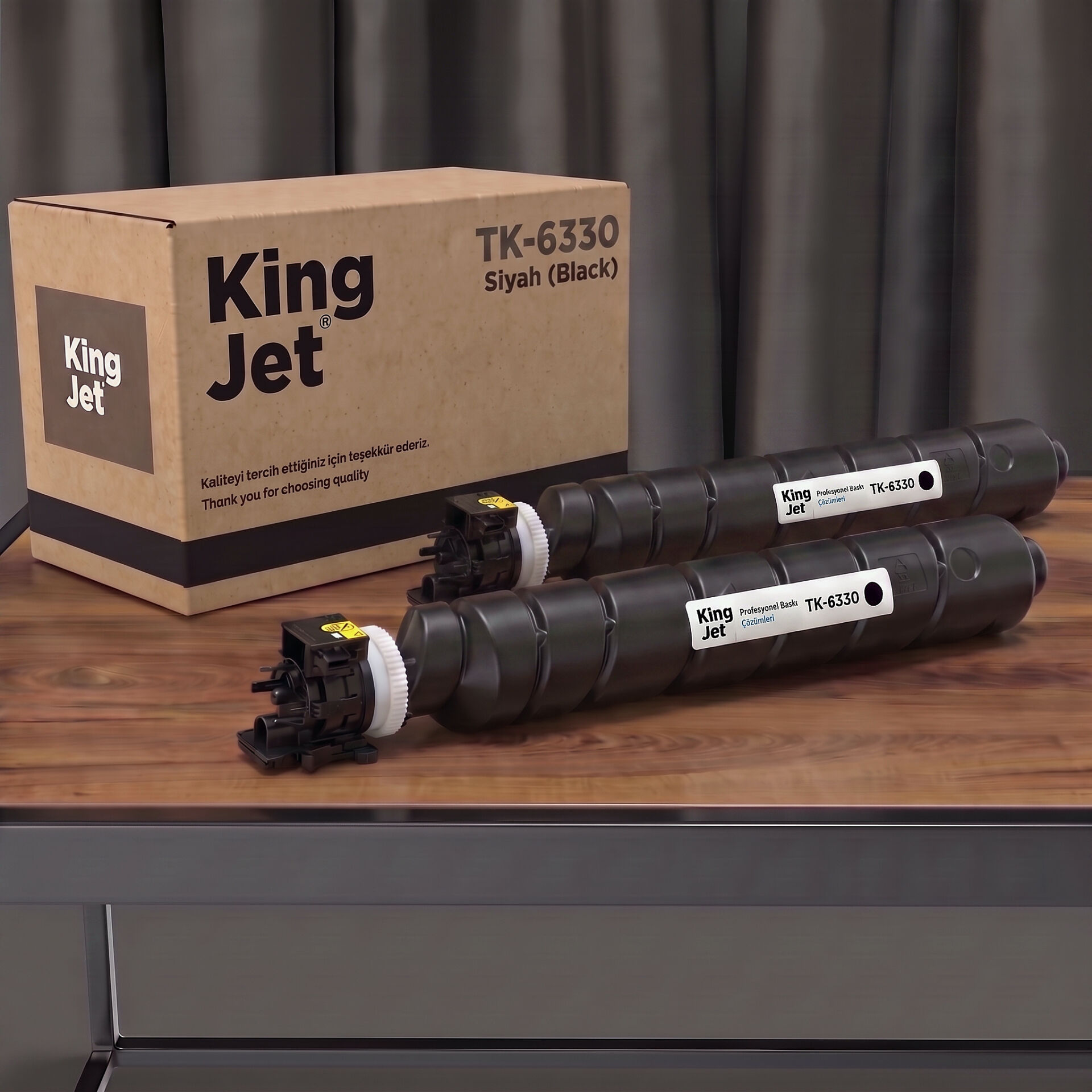 KingJET Kyocera Uyumlu TK-6330 Standart Kapasiteli (2'li Paket) Çipli Muadil Toner