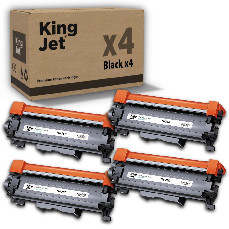KingJET Brother Uyumlu TN750 Standart Kapasiteli (4'lü Paket) Muadil Toner | MFC-8515DN