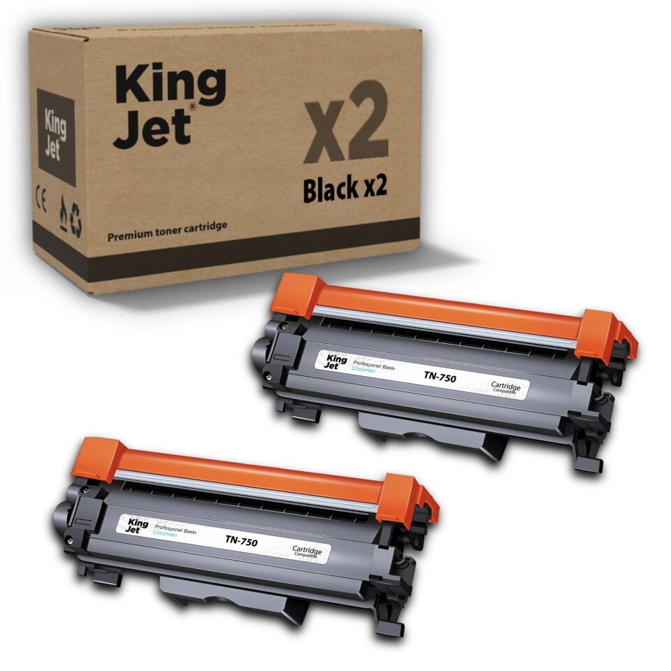 KingJET Brother Uyumlu TN750 Standart Kapasiteli (2'li Paket) Muadil Toner | HL-5440D