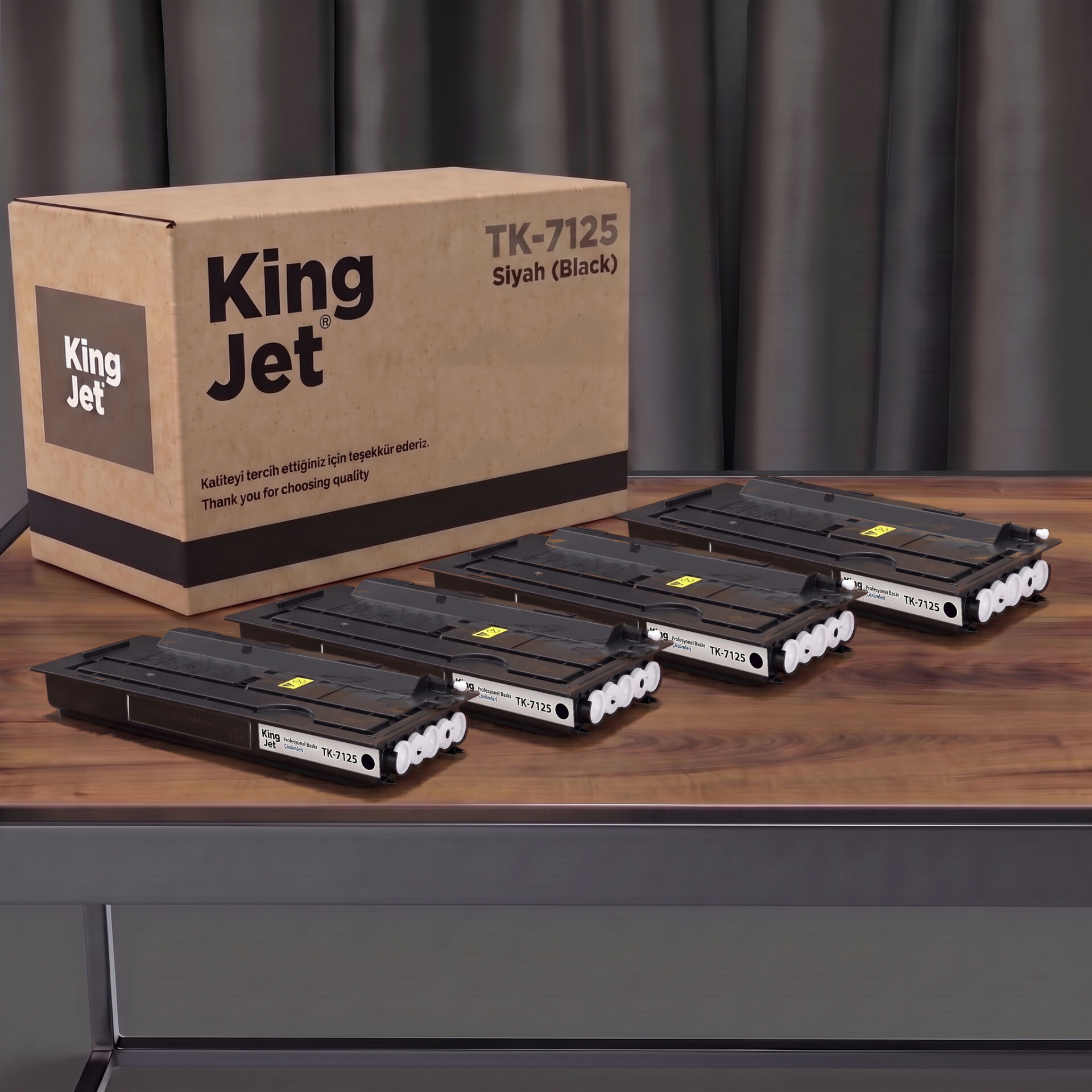 KingJET Kyocera Uyumlu TK-7125 Standart Kapasiteli (4'lü Paket) Çipli Muadil Toner | Taskalfa 3212i
