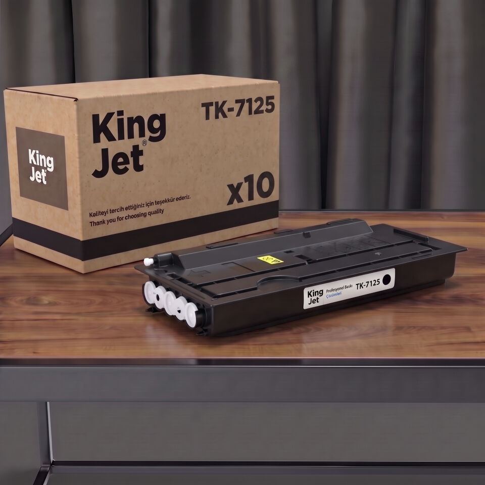 KingJET Kyocera Uyumlu TK-7125 Standart Kapasiteli (10'lu Paket) Çipli Muadil Toner