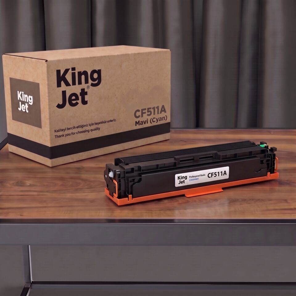 KingJET HP Uyumlu CF511A (204A) Mavi Standart Kapasiteli (Tekli) Çipli Muadil Toner | M452DN