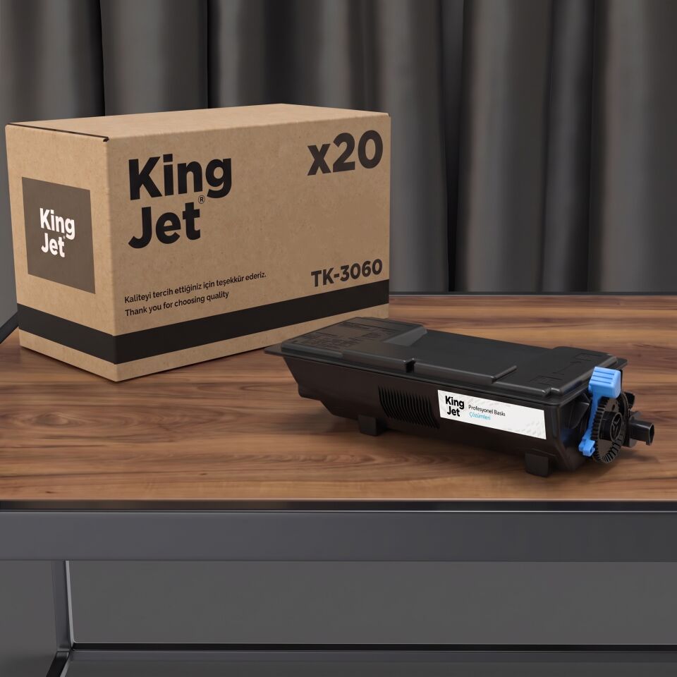 KingJET Kyocera Uyumlu TK-3060 Standart Kapasiteli (20'li Paket) Çipli Muadil Toner | ECOSYS M3645idn
