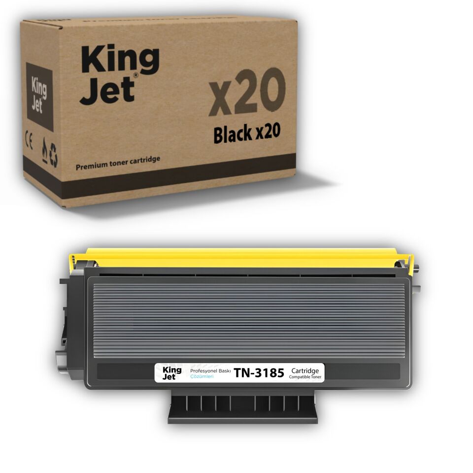 KingJET Brother Uyumlu TN-3185 Yüksek Kapasiteli (20'li Paket) Muadil Toner | HL-5250DN
