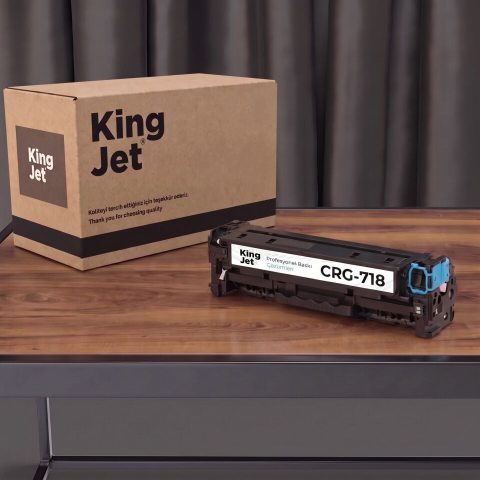 KingJET Canon Uyumlu CRG-718 Mavi Standart Kapasiteli (Tekli) Çipli Muadil Toner | MF729Cx