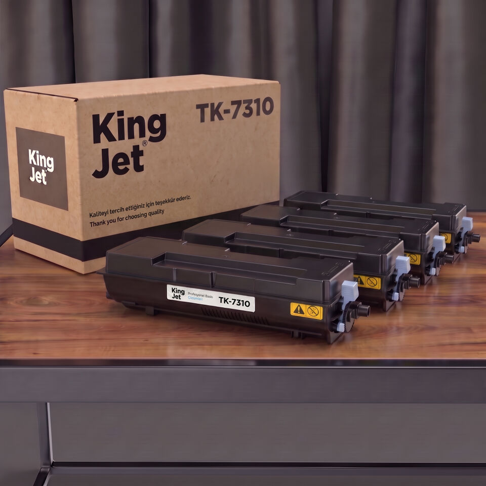 KingJET Kyocera Uyumlu TK-7310 Standart Kapasiteli (4'lü Paket) Çipli Muadil Toner
