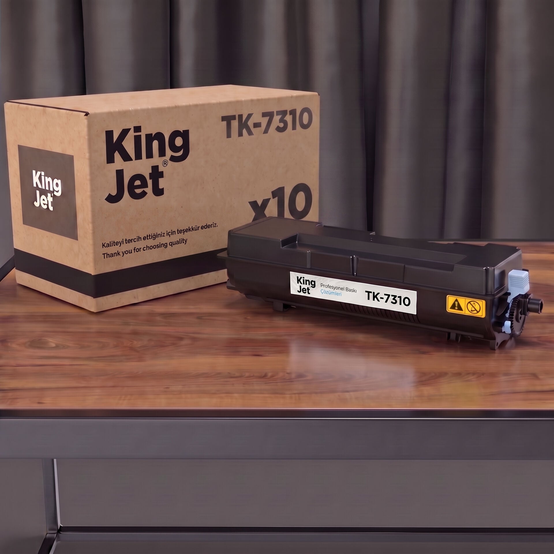 KingJET Kyocera Uyumlu TK-7310 Standart Kapasiteli (10'lu Paket) Çipli Muadil Toner