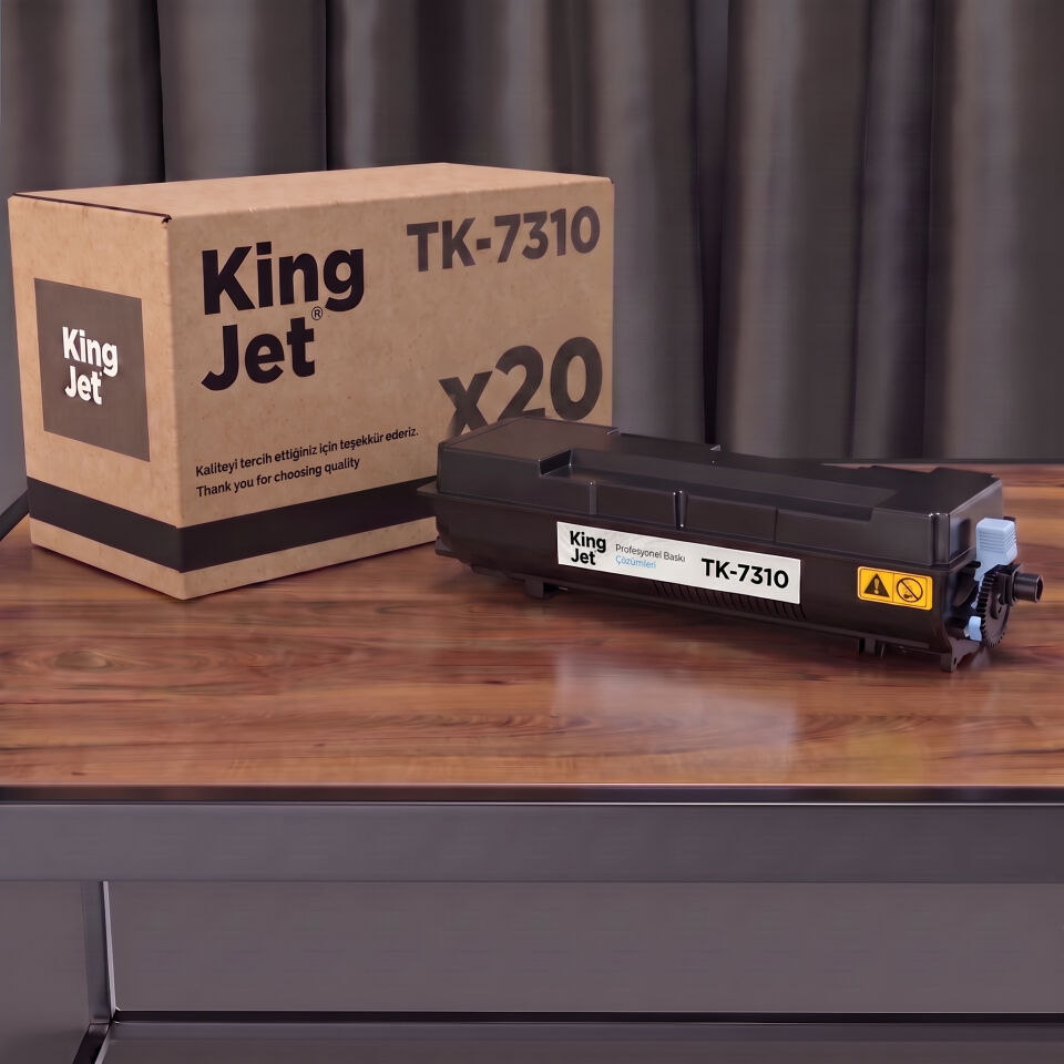 KingJET Kyocera Uyumlu TK-7310 Standart Kapasiteli (20'li Paket) Çipli Muadil Toner