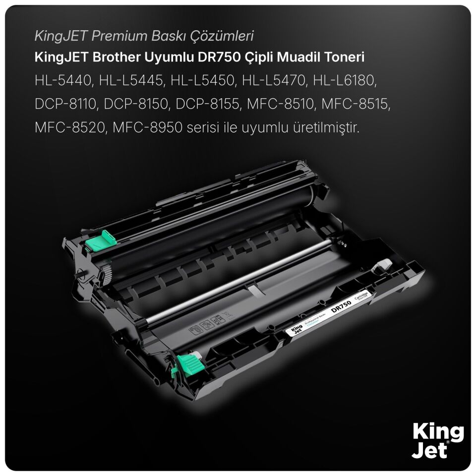 KingJET Brother Uyumlu DR750 Standart Kapasiteli (2'li Paket) Muadil Drum Ünitesi | MFC-8950DW