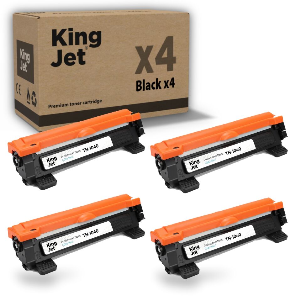 KingJET Brother Uyumlu TN-1040 Standart Kapasiteli (4'lü Paket) Muadil Toner | HL-1211W