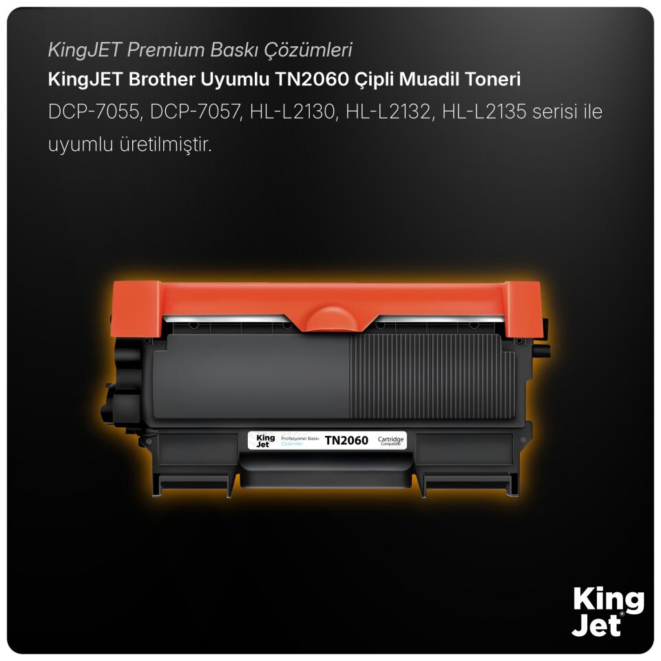 KingJET Brother Uyumlu TN-2060 Standart Kapasiteli Muadil Toner