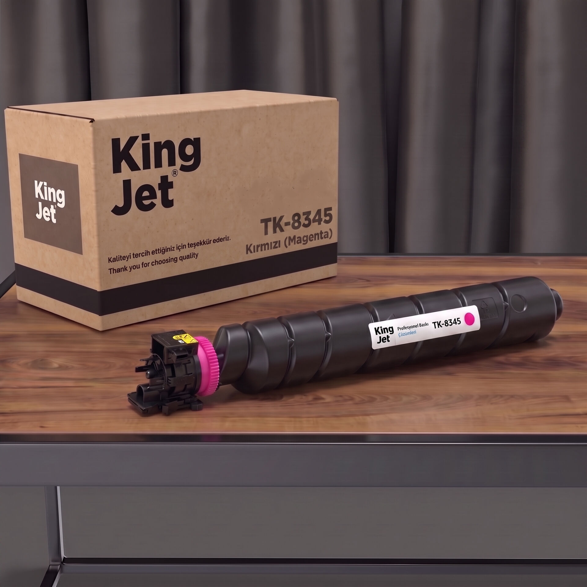 KingJET Kyocera Uyumlu TK-8345 Kırmızı Standart Kapasiteli (Tekli) Çipli Muadil Toner | TASKalfa 2553ci