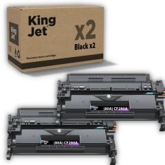KingJET HP Uyumlu (80A) CF280A Standart Kapasiteli Çipli (2'li Paket) Muadil Toneri | M401, M425