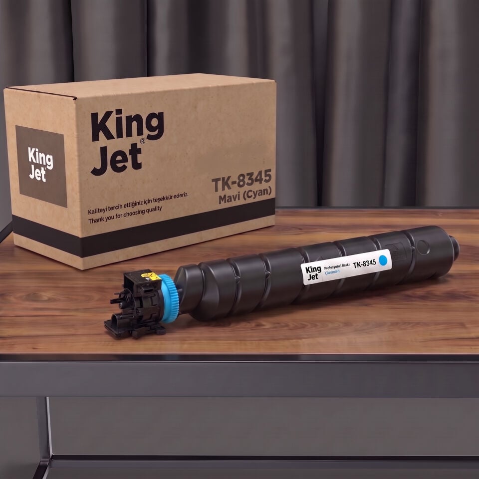 KingJET Kyocera Uyumlu TK-8345 Mavi Muadil Toner