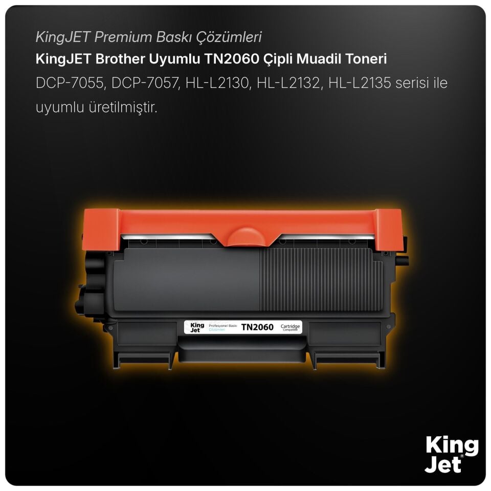 KingJET Brother Uyumlu TN-2060 Standart Kapasiteli Muadil Toner | HL-2130