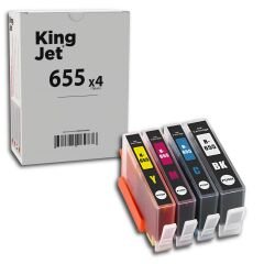 Kingjet HP 655 Uyumlu Standart Kapasiteli 4 Renk (Takım) Muadil Kartuş Çipli | Deskjet 4625