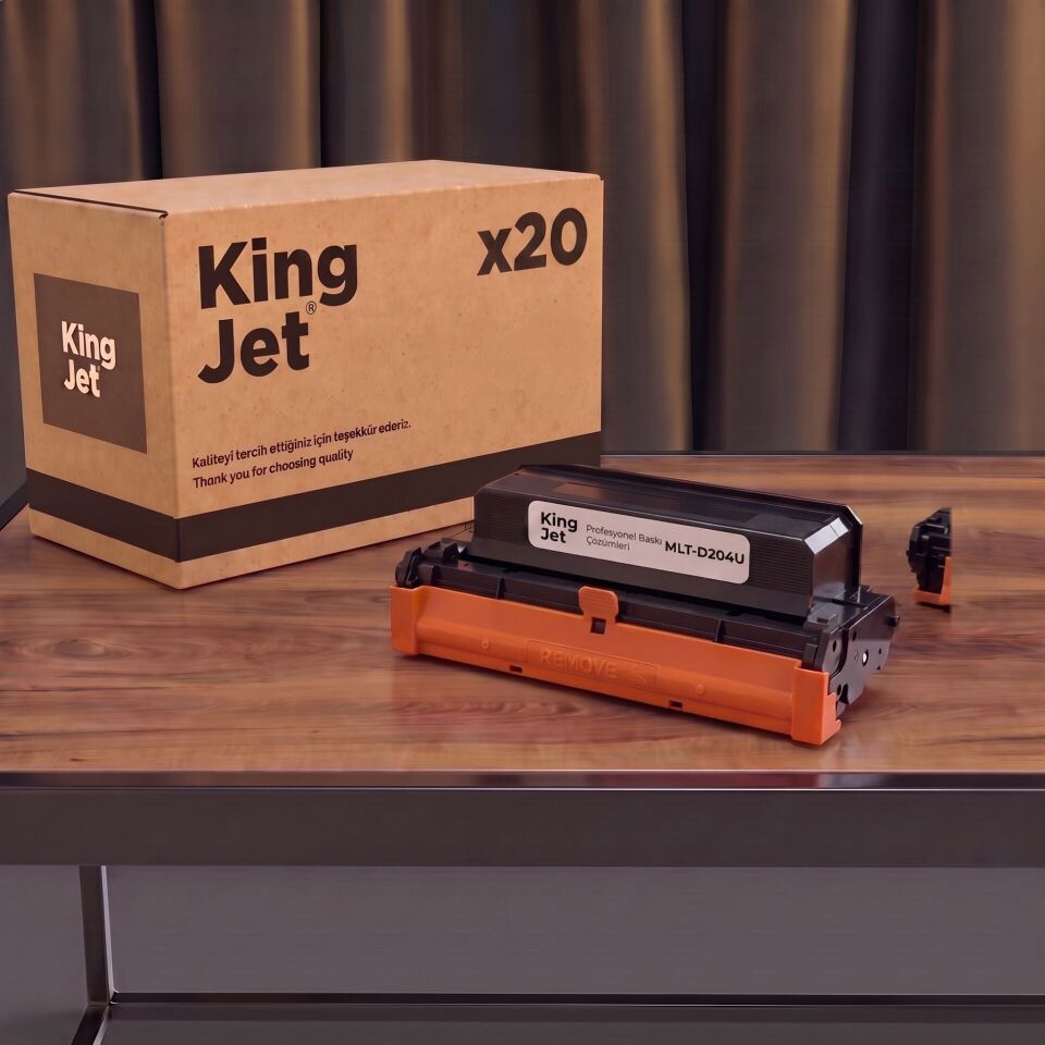KingJET Samsung Uyumlu MLT-D204U Ekstra Yüksek Kapasiteli (20'li Paket) Çipli Muadil Toner