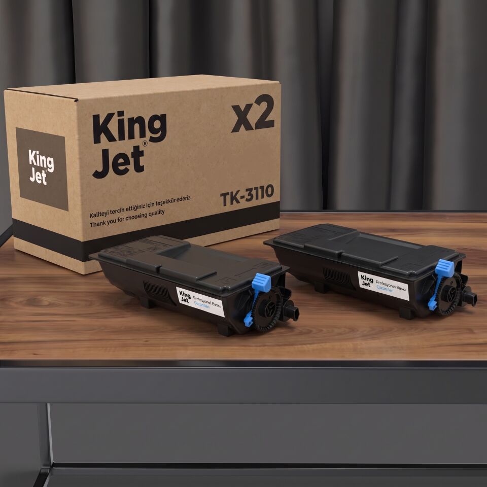 KingJET Kyocera Uyumlu TK-3110 Standart Kapasiteli (2'li Paket) Çipli Muadil Toner | ECOSYS FS-4100DN