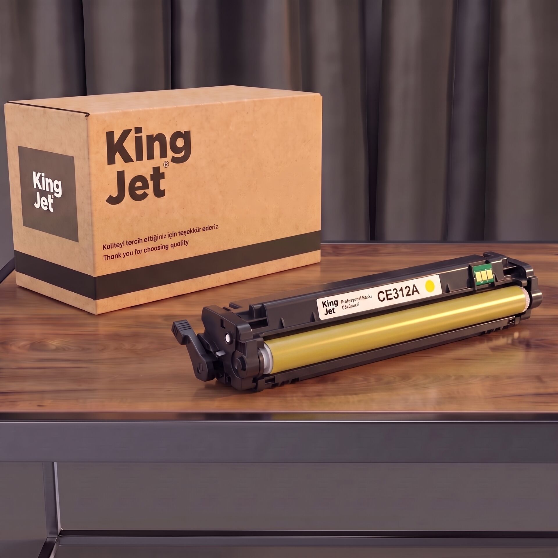 KingJET HP Uyumlu CE312A Sarı Standart Kapasiteli (Tekli) Çipli Muadil Toner | M175A
