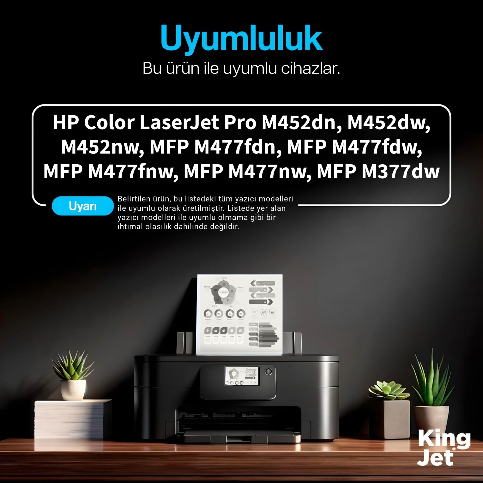 KingJET HP Uyumlu CF413A Kırmızı Standart Kapasiteli (Tekli) Çipli Muadil Toner | M452dw uyumlu yazıcı modelleri